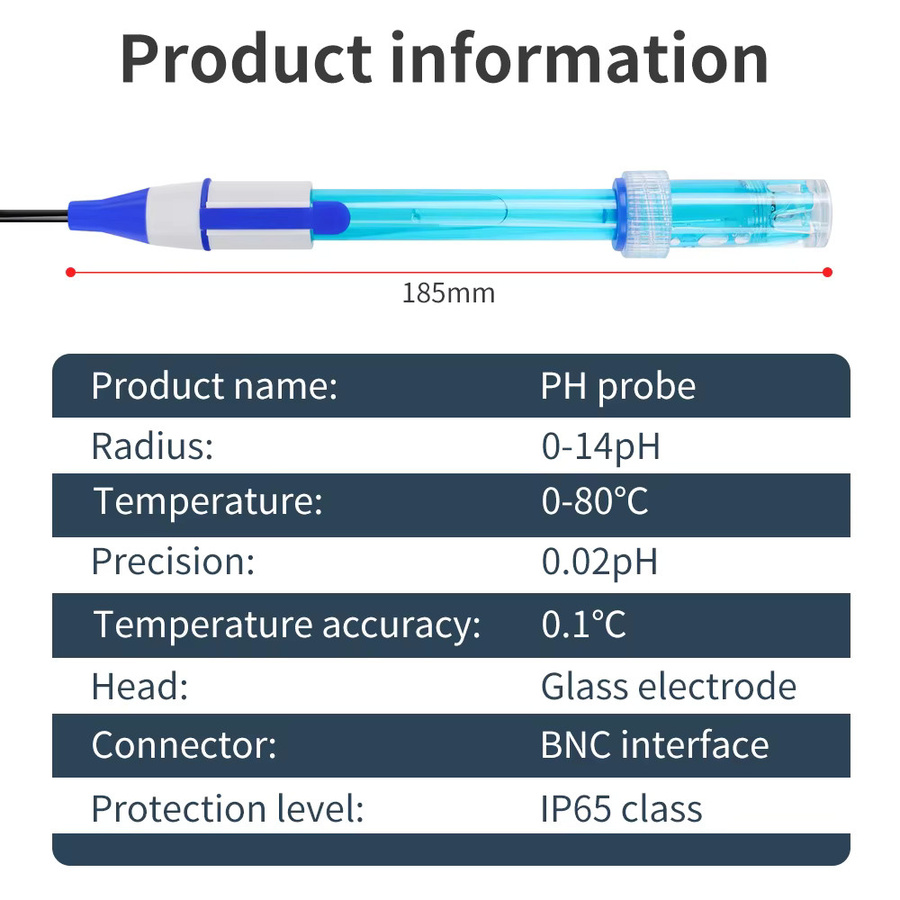JUANJUAN PH Elektrode Sensor Sonde mit BNC Stecker in Blau für Labor, Industrie und Wasseranalysen - Bild 3