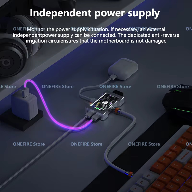 HMLAB ZNEO USB-Hub mit 5 Ports aus Aluminiumlegierung in Schwarz, 8K Auflösung und unabhängiger Stromversorgung für Computer, Tastatur und Maus - Bild 5