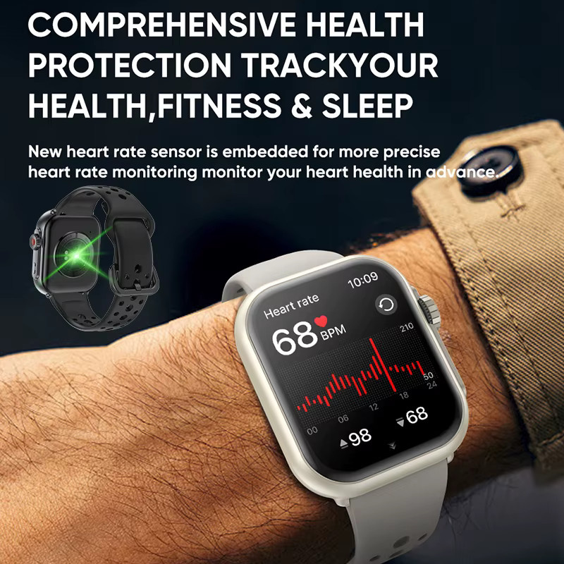 BOXUXING Smartwatch Ultra 2 SE mit AMOLED Display, GPS, Herzfrequenzmessung und Bluetooth Anruffunktion, Schwarz/Grau - Bild 4