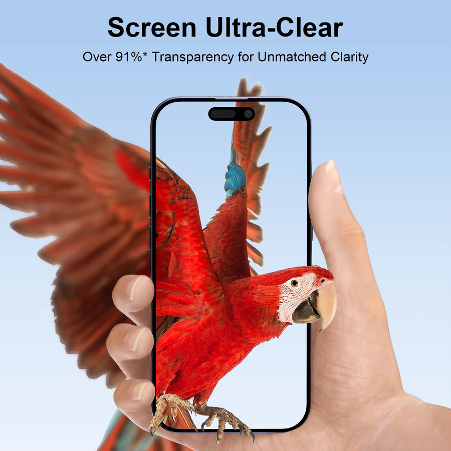 Bonola 2er-Pack Displayschutzfolie aus gehärtetem Glas für iPhone 17 Pro MAX und iPhone 17 Air, transparent, 9H Schutz mit einfachem Ortungsgerät - Bild 3