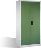 C+P Schwerlastschrank mit Drehtüren, 3 Böden und 3 Schubladen, Korpus Lichtgrau und Front Resedagrün, H x B x T: 195 x 93 x 60 cm - Bild 1