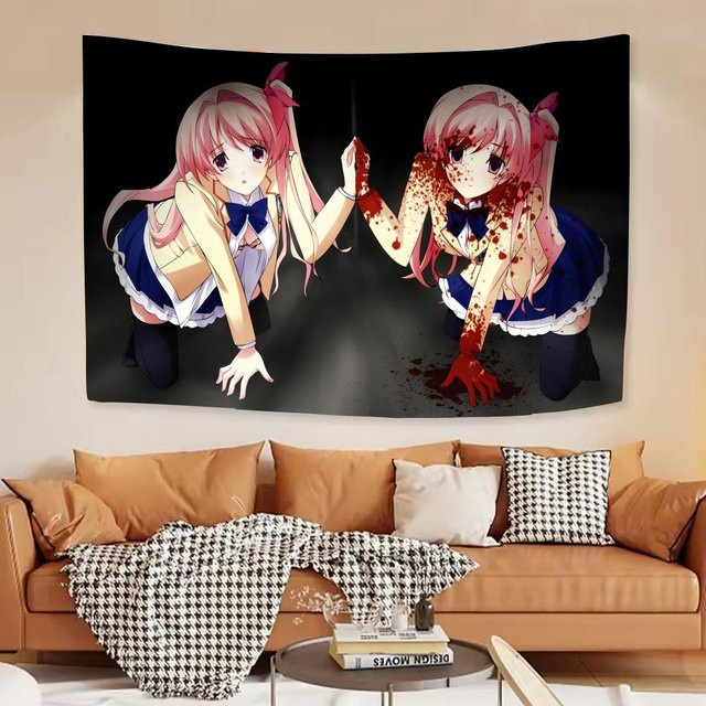 Chaos Head Sakihata Wandteppich aus Mikrofaser in Multicolour, B: 90 cm, H: 50 cm - Bild 1