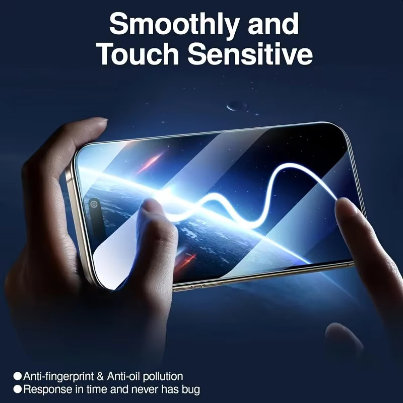 3er-Pack Sichtschutzfolie aus gehärtetem Glas für iPhone 11 bis iPhone 17 Pro Max, transparent - Bild 4