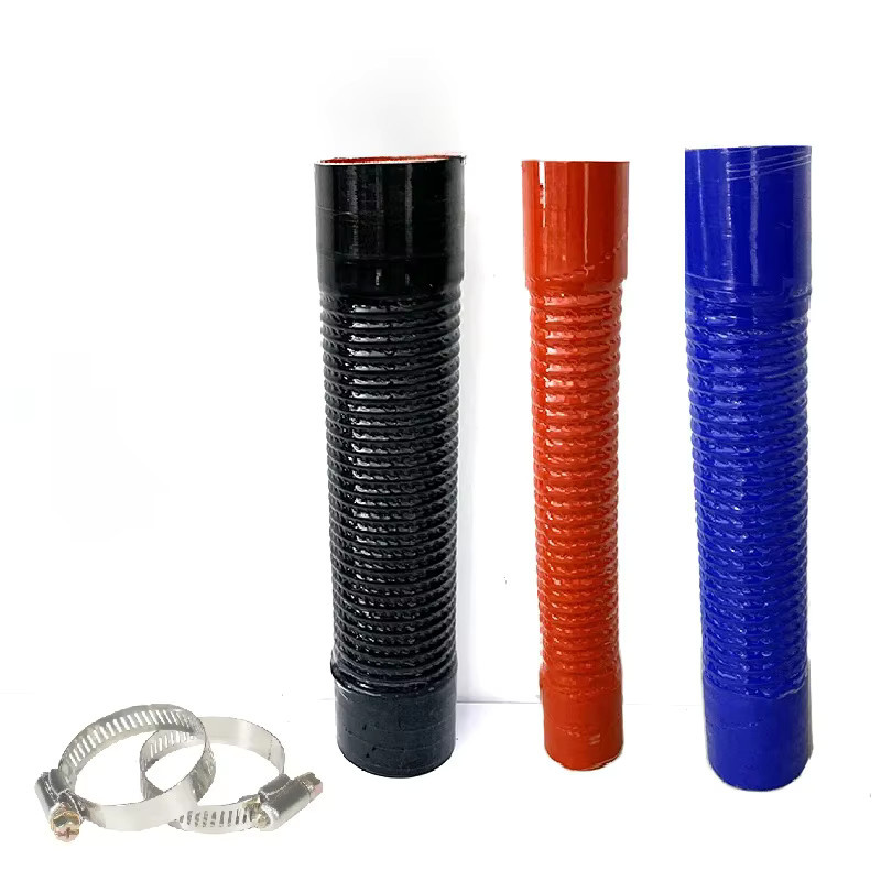 Flexibler Silikonschlauch in Rot mit 2 Klemmen als Hochtemperatur- und Hochdruck-Gummiverbinder für Lufteinlass und Kühlerrohr, Innendurchmesser: 30–100 mm - Bild 3