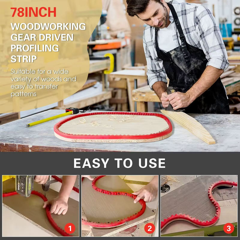 Flexible Streifenprofil-Schablonenführung in Rot für die Holzbearbeitung und das Schneiden von Holzplatten - Bild 6