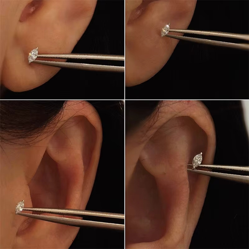 OBEAR Ohrstecker 925 Silber, 18K Vergoldet, Zirkonia, Damen - Bild 3
