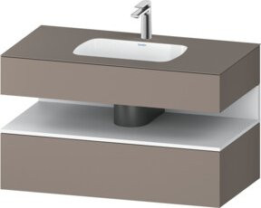 Duravit Einbauwaschtisch-Möbel-Set Qatego in Weiß und Grau, B/T/H: 100 x 55 x 60 cm - Bild 1