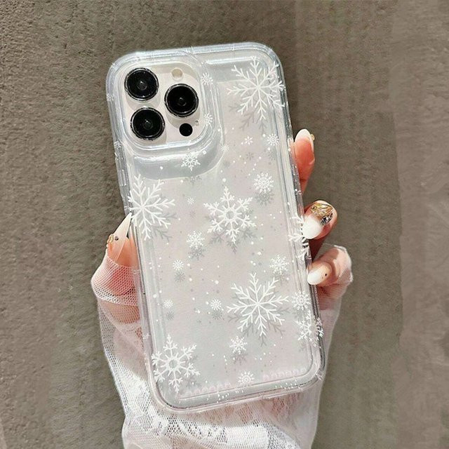 Winter Snowy Clear Air Cushion Handyhülle für iPhone 17 16 15 14 13 12 11 Pro Max Plus XS XR Transparent - Bild 1