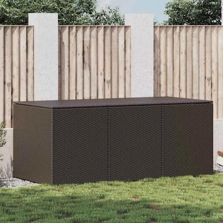 Furnicato Gartenbox aus Poly Rattan in Braun mit Soft-Close-Deckel, B/T/H: 180 x 90 x 70 cm