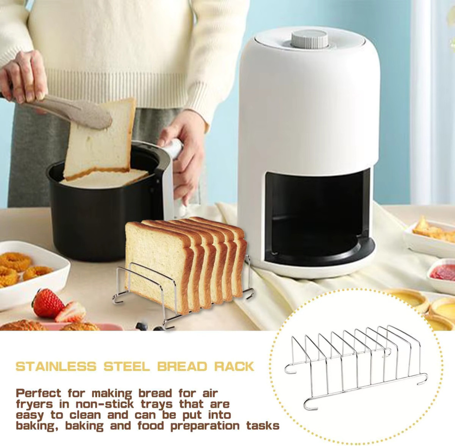FEB.WIND Kühlgitter aus Edelstahl in Silber, rechteckiges Toast- und Brot-Rack als Zubehör für die Heißluftfritteuse - Bild 2