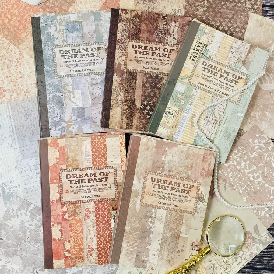 30 Blatt Vintage-Scrapbook-Papier in Multicolour für Collage und DIY-Dekoration, mattes Konstruktionspapier - Bild 1