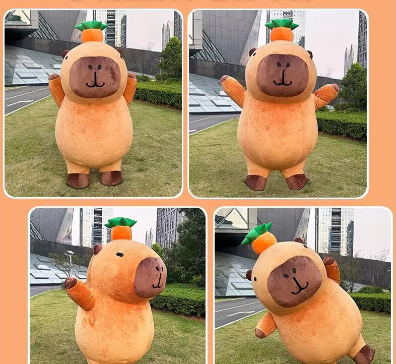 NewYeeca Capybara Maskottchen Kostüm, aufblasbare Cartoon Tier Puppe, 2,6 m - Bild 2