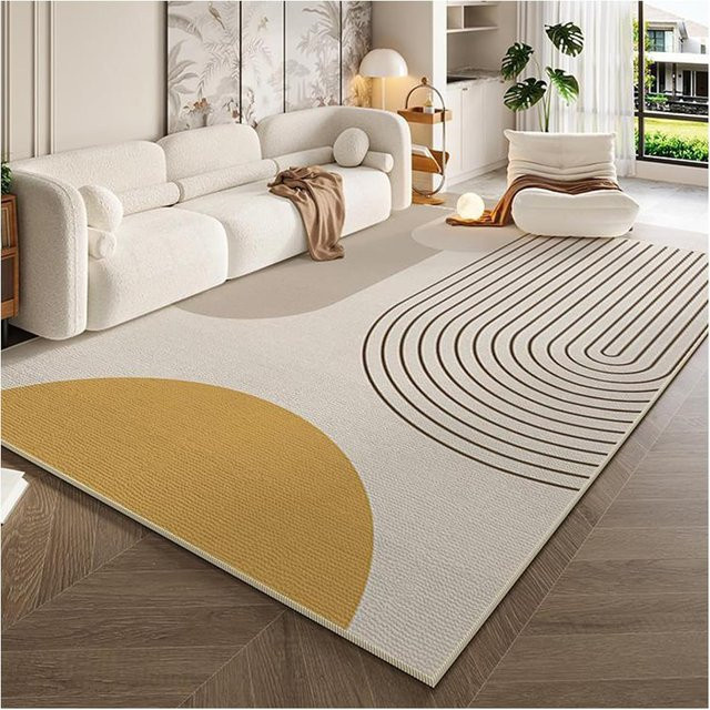 BC-Warm Home Teppich in Creme und Multicolour, moderner Streifen-Design aus Polyester, rutschfest, B/T: 80 x 160 cm - Bild 1