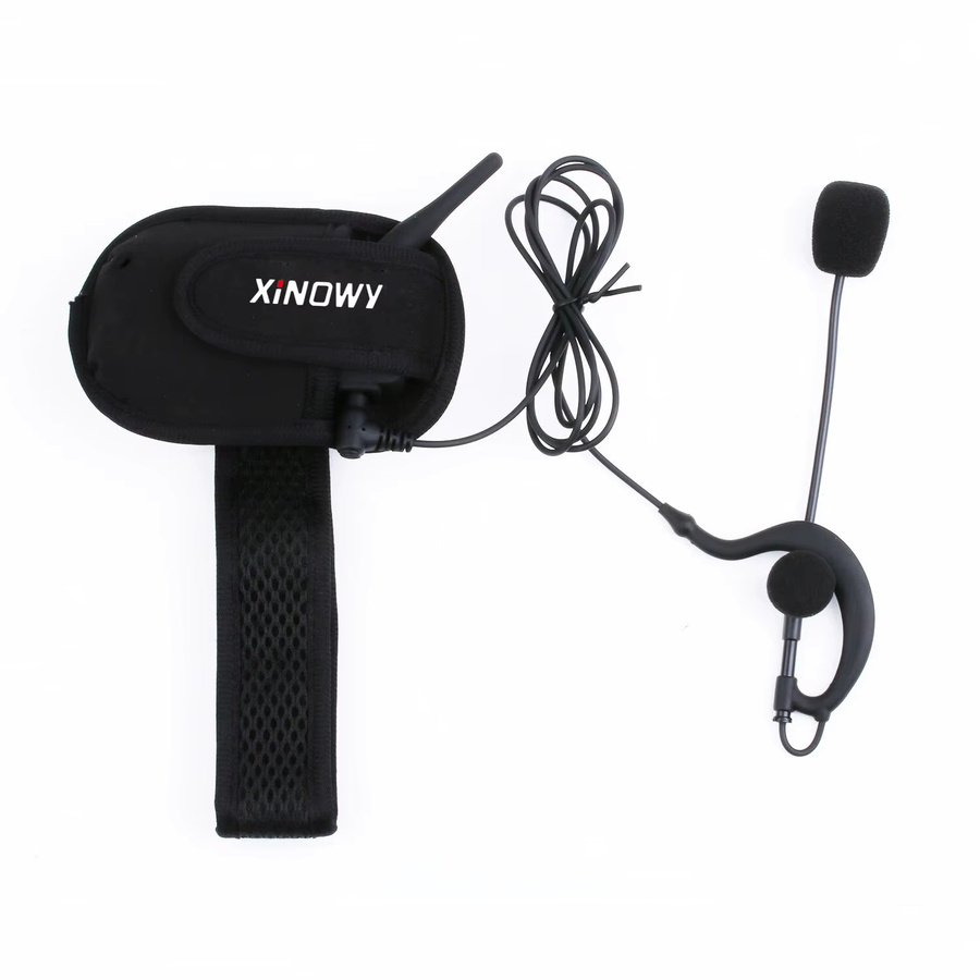 XiNOWy 4er-Set V4C Schiedsrichter Bluetooth Intercom Headset mit Voll Duplex und 1200m Reichweite, Schwarz - Bild 3