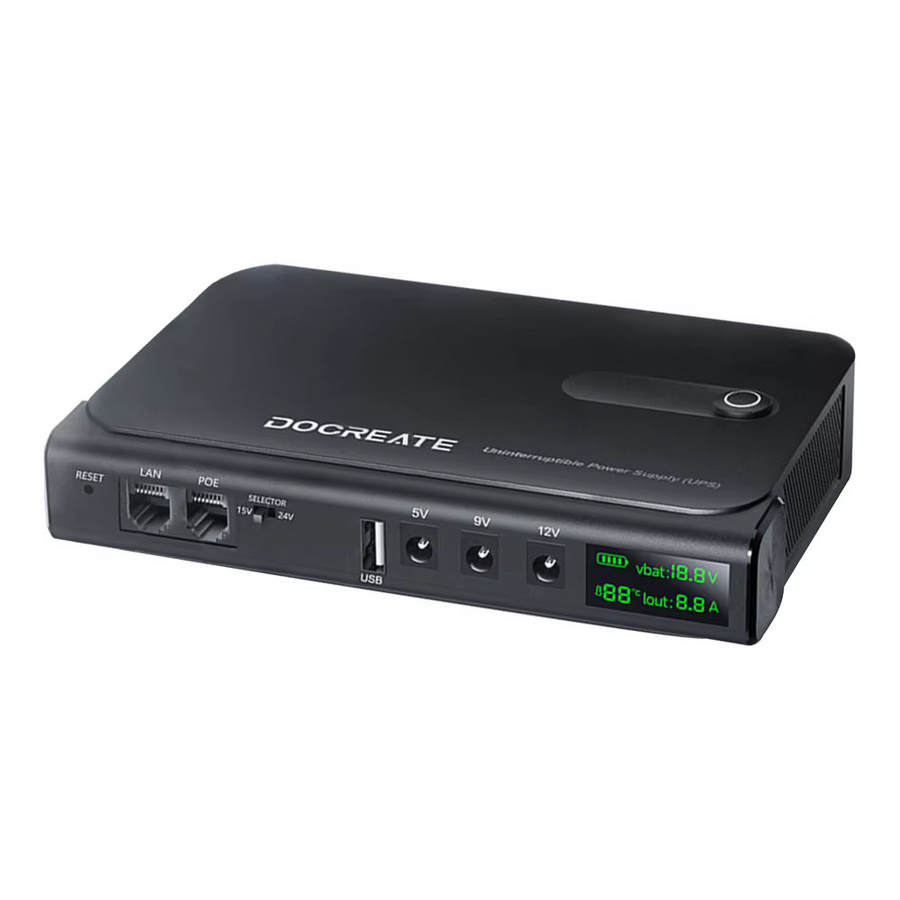 diymore DC1036L USV Unterbrechungsfreie Stromversorgung mit Digitalanzeige, 36 W, Schwarz, Tragbare Stromversorgung für Heimrouter mit Anti-Reverse-Verbindung, 5V/9V/12V/15V/24V - Bild 5