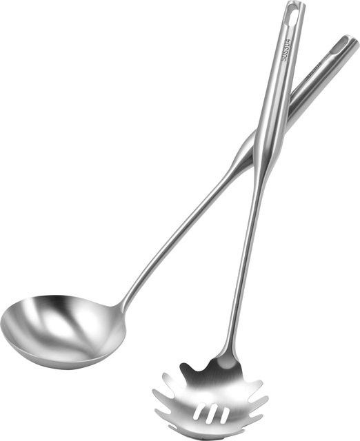 Willstar Suppenkelle und Spaghetti-Löffel-Set aus Edelstahl in Silber - Bild 1