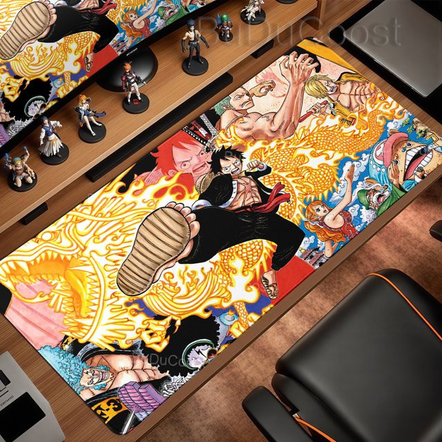 Bandai One Piece Roronoa Zoro und Luffy Anime Schreibtischunterlage, rutschfeste Gaming-Mausmatte in Multicolour - Bild 1