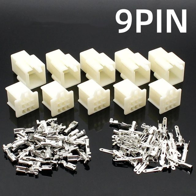 ELECAPITAL 10er Set Elektrische Kabelstecker 2,8mm 9-Pin Automotive Terminal-Kit Männlich und Weiblich für Motorrad, E-Bike und Auto - Bild 1