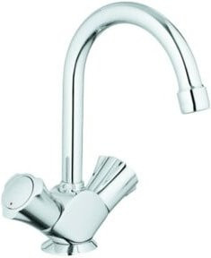 Grohe Waschtisch-Zweigriff-Armatur Costa in Chrom mit schwenkbarem Rohrauslauf und Pop-up-Abflussventil - Bild 1