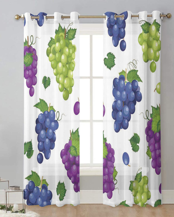 Transparente Bauernhof Tüll Vorhänge mit floralem Design aus Organza und Voile, Farbe Transparent, B: 135 cm, H: 115 cm - Bild 3