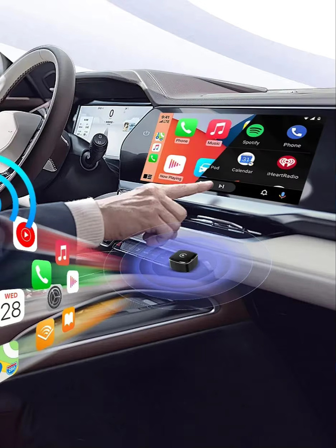 ANYFAR 2-in-1 kabelloser CarPlay und Android Auto Adapter mit 5G WiFi und Bluetooth 5.0 in Schwarz mit USB-C und USB-A Anschlüssen - Bild 4