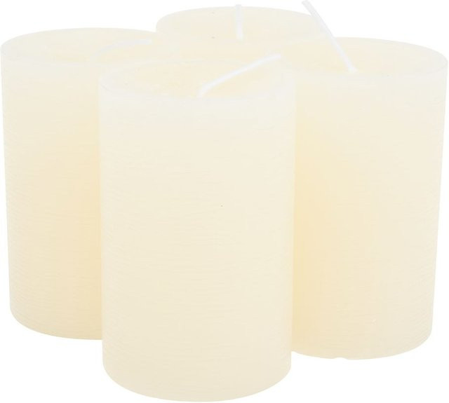 Wiedemann Marble Kerzen 4er-Pack in Elfenbein mit Rustik-Optik aus Paraffin - Bild 1