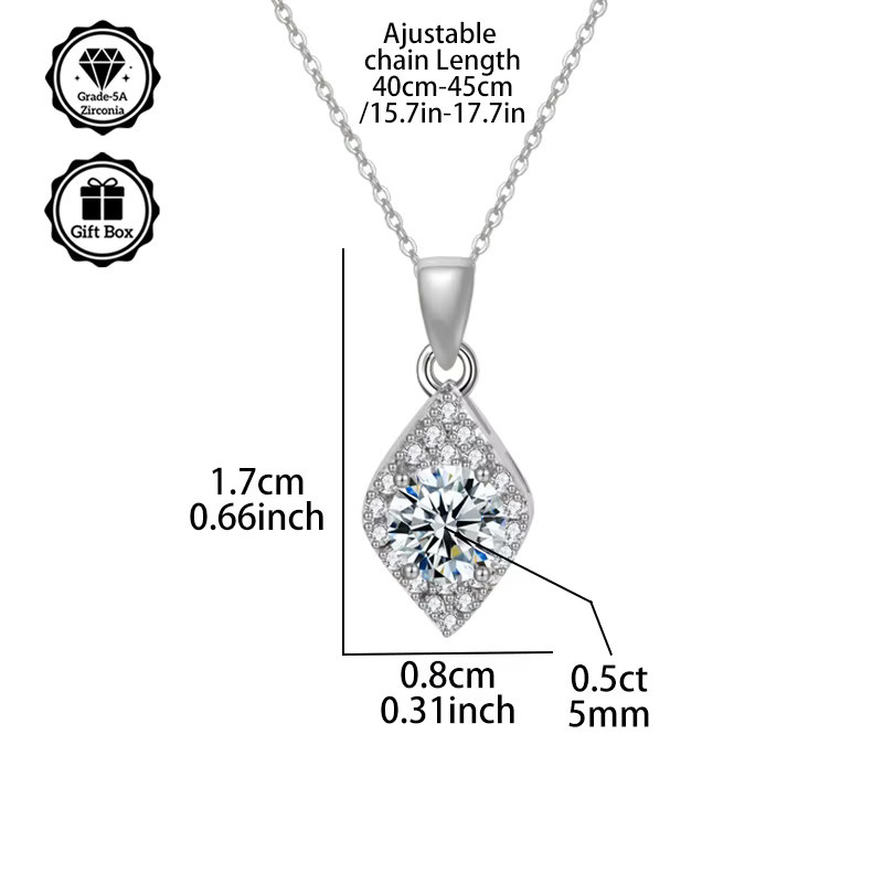 LAMVOICE Halskette, 0,5 Karat Zirkonia, Silber, Damen, Bohemian - Bild 2