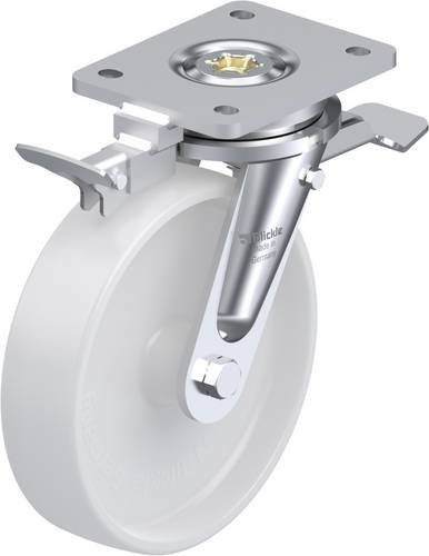 Blickle Lenkrolle LO-PO 200G-ST-RI4 mit Feststeller, weiß, Rad-Durchmesser: 20 cm, Tragfähigkeit: 600 kg - Bild 1