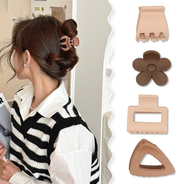 FORWOT Haar Clip Barrettes, Drei-stück Set, Kaffee Farbe, Damen - Bild 1