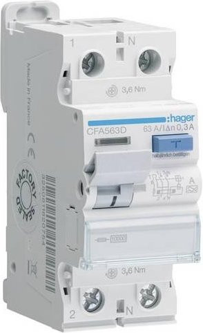 Hager CFA563D FI-Schutzschalter A 2polig 63A 0.3A 230V - Bild 1