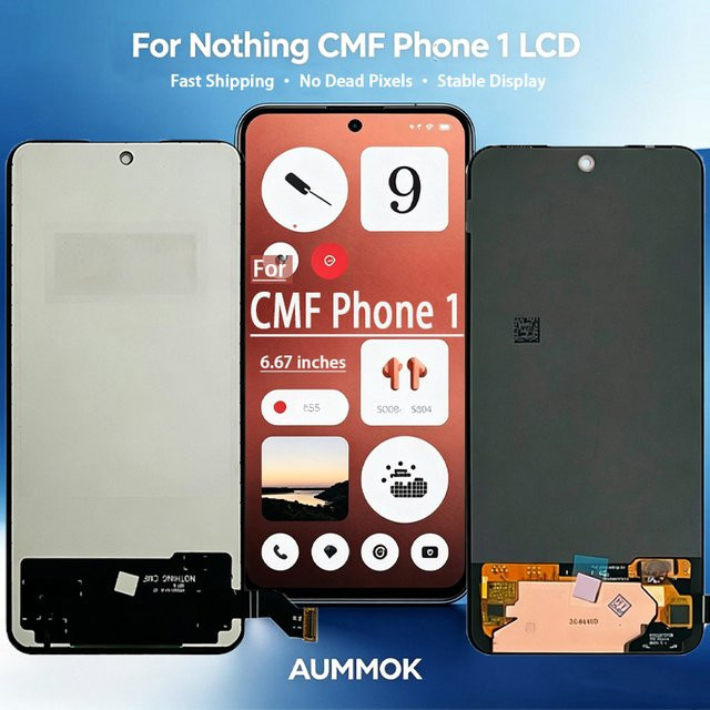 Nothing CMF Phone 1 A015 LCD-Display Touchscreen Komplettmontage in Schwarz - Bild 1