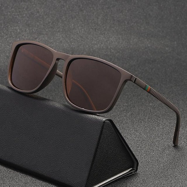 kottdo Sonnenbrille, Unisex, Vollrand, Square, Kunststoff, braun, polarisiert - Bild 1