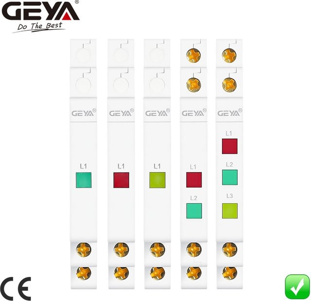 GEYA GYD DIN-Schienen-Kontrollleuchte 230 V LED-Signallampe mit modularen Anzeigeoptionen in Rot, Grün und Gelb - Bild 1