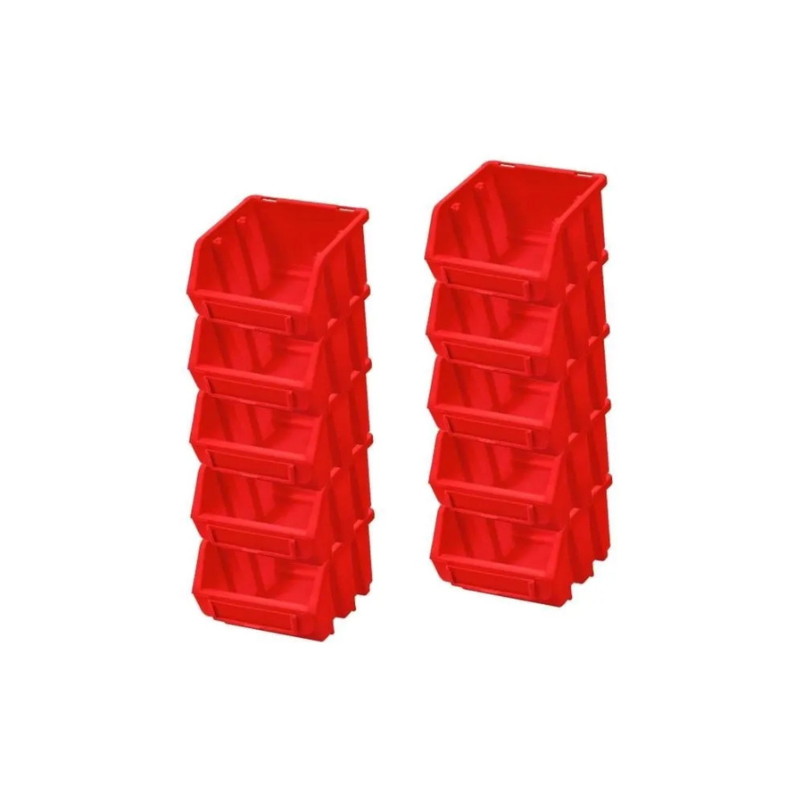 PROREGAL SuperSparSet 10x Sichtlagerbox aus Polypropylen in Rot, H x B x T: 7,5 x 11,6 x 11,2 cm - Bild 2