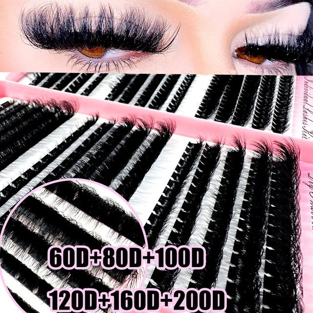 LYBCG Einzelwimpernverlängerungen Wispy Mix, 480 Stück, 4 in 1 - Bild 1