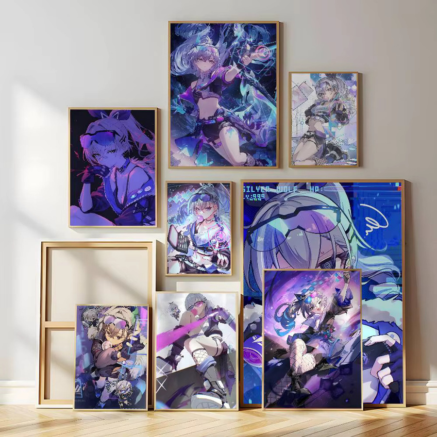 Silver Wolf Poster Bilibili Wandbild als selbstklebender wasserfester Aufkleber in Multicolor, Rechteckig - Bild 2