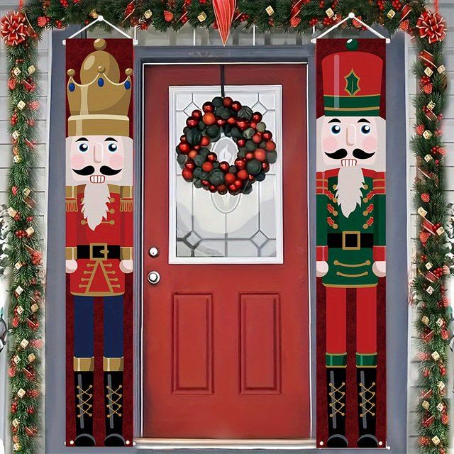 VIKAMA Weihnachts-Nussknacker Veranda-Banner als hängende Party-Dekoration für drinnen und draußen, Multicolor, B: 180,0 cm, H: 30,0 cm, T: 30,0 cm - Bild 1