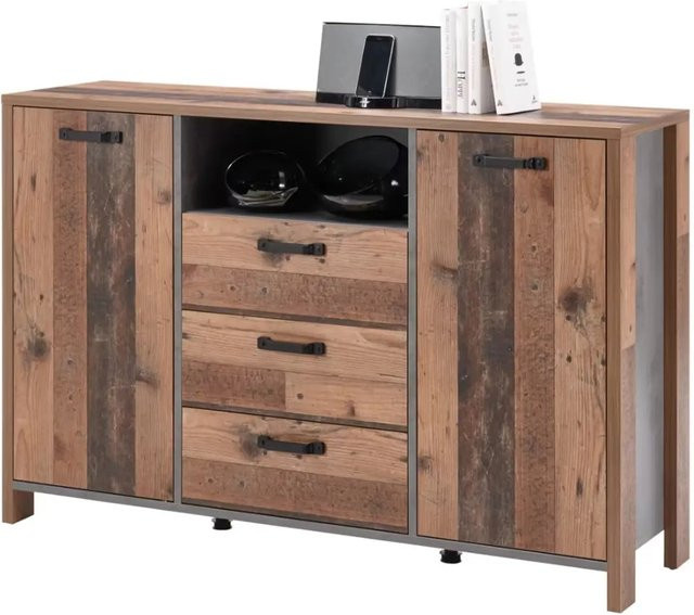 Kommode Matera Old Wood von AMD Möbel in Braun und Grau - Bild 1