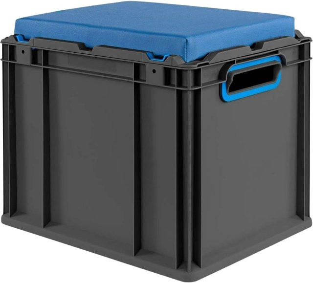 PROREGAL Eurobox Nextgen Seat Box Sitzbox Blau Schwarz H x B x T: 36,5 x 30 x 40 cm - Bild 1