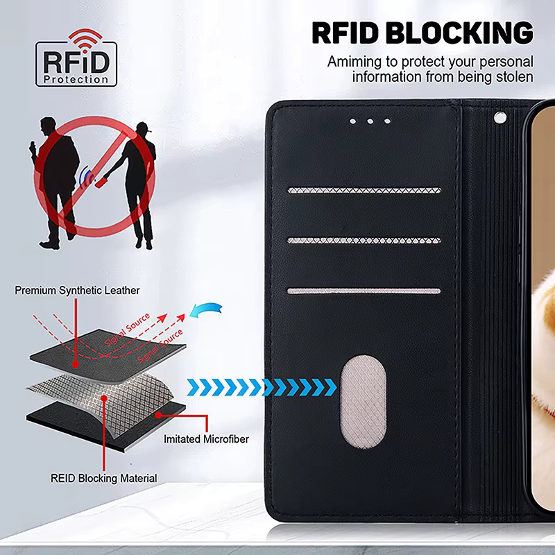 Magnetische Leder-Telefonhülle für Honor Play 9T 5G 7A 8A 8X 9x 20 200 400 Lite Smart 200 400 Pro 5G View 20 Flip-Cover Wallet Case in Schwarz - Bild 5