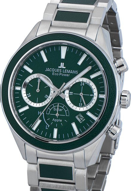 Jacques Lemans Armbanduhr, Solar, Edelstahl, Grün, 44 mm, Herren - Bild 1