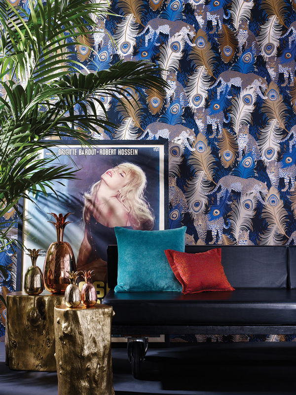 Osborne & Little Tapete Leopardo Animal Print in Black/Electric Blue, Vlies-Tapete - Bild 2