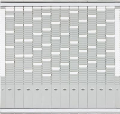 FRANKEN T-Kartentafel Jahresplaner Grau, B: 81,9 cm, H: 78 cm, mit 12 Trägern, 2 Index und 35 Schlitzen - Bild 1