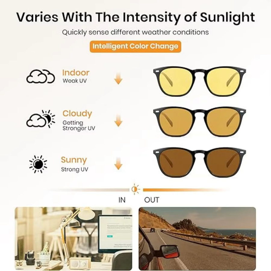 SHINU Sonnenbrille, Vollrand, Square, Kunststoff, braun, gelbe Linse, polarisiert - Bild 2