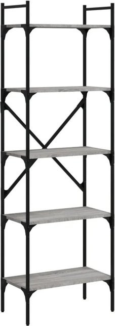 vidaXL Bücherregal mit 5 Fächern in Grau im Industrial Design, B/T/H: 56 x 31,5 x 174 cm - Bild 1