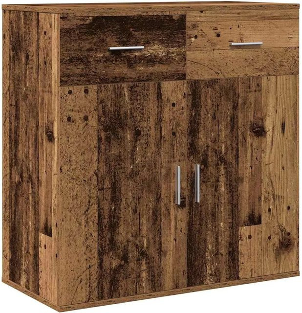 vidaXL Sideboard mit Schubladen in Altholz-Optik, Braun, B/T/H: 79 x 38 x 80 cm - Bild 1