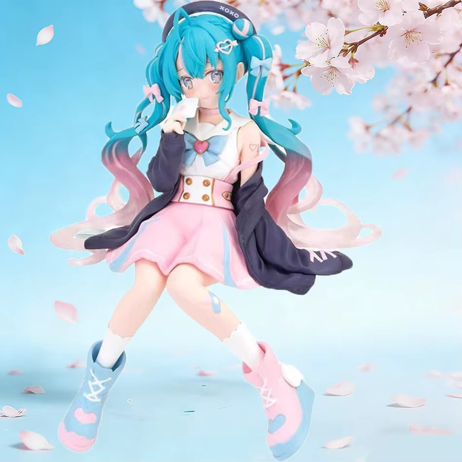 Bandai Hatsune Miku Anime-Figur, Rosa Sakura, Sitzende Pose, Actionfigur - Bild 2