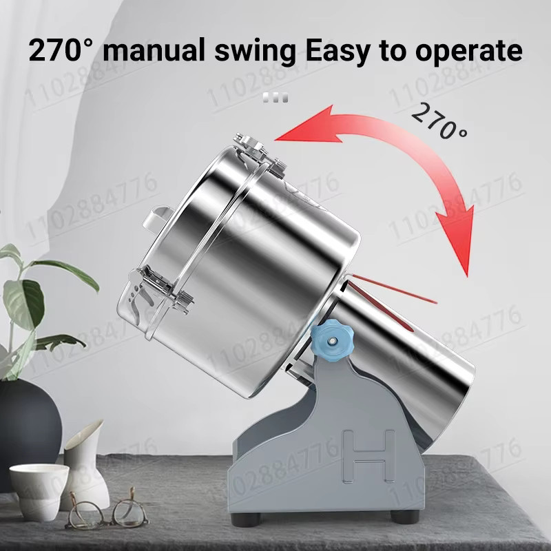 DIVEDEER Elektrische Gewürzmühle aus Edelstahl in Silber für Kaffee, Getreide und Trockenfutter, 150 bis 4500g - Bild 5