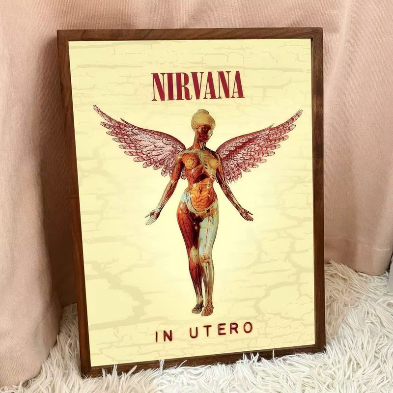 Selbstklebendes Kunstposter Nirvana Album Wandkunst aus weißem Kraftpapier, B/H: 15 x 15 cm - Bild 5
