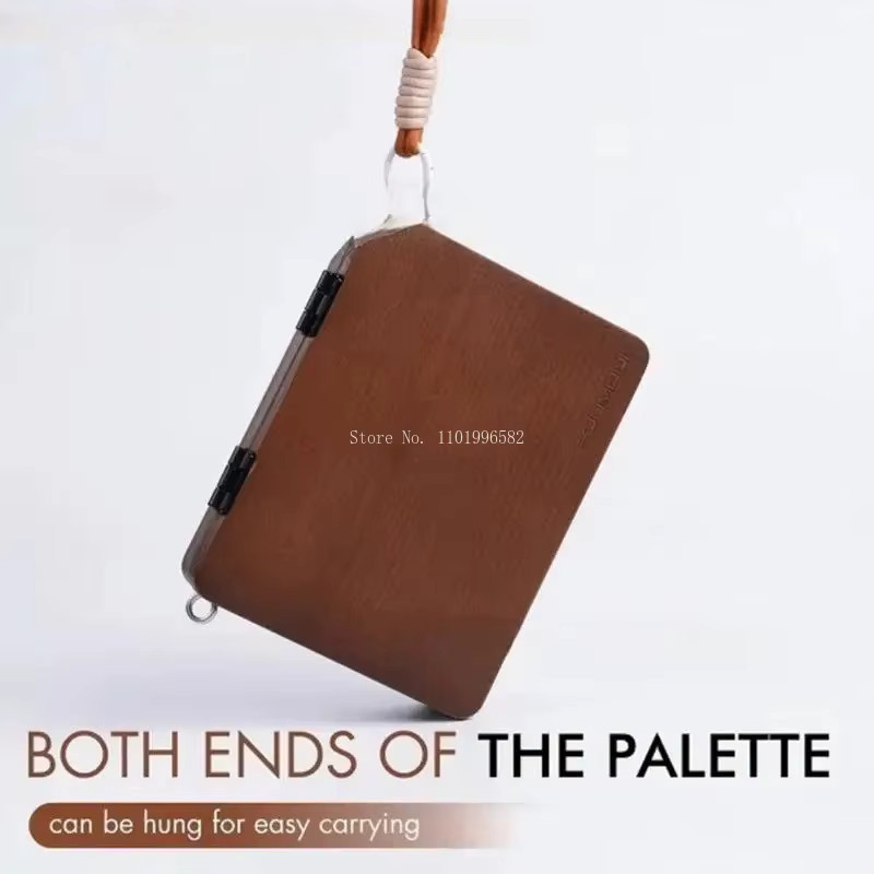 Faltbare Holz-Malpalette in Braun mit 24 Fächern für Aquarell und Outdoor-Reisen - Bild 5